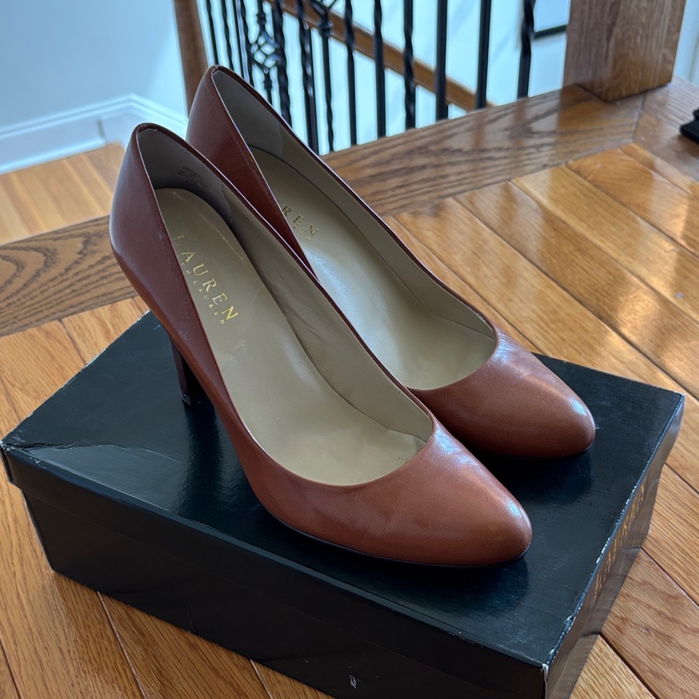 Polo by Ralph Lauren Tan Leather Heels